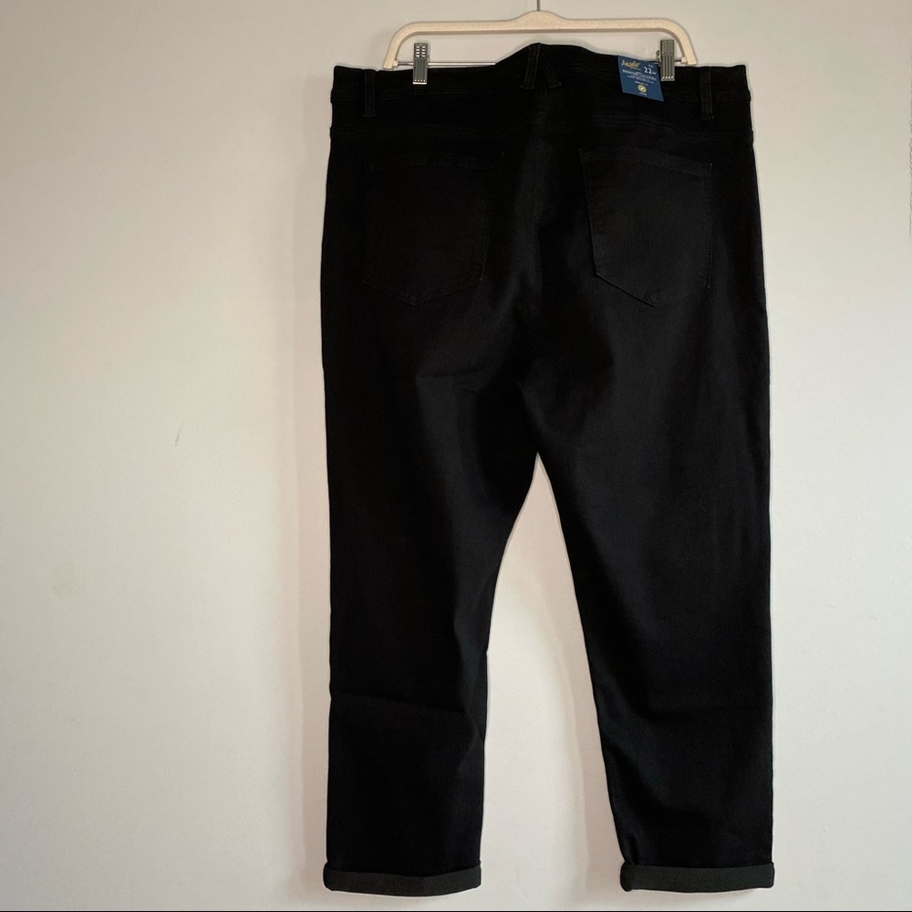Angels Forever Young Women Signature Convertible Cuffed Cropped Jeans Black 22W - Picture 6 of 8